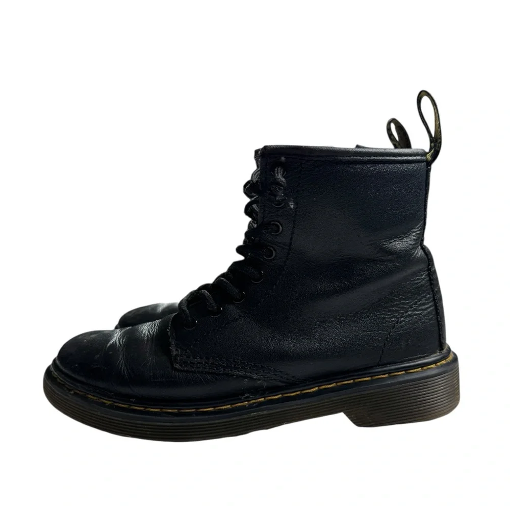 Dr Martens Junior 1460 Softy T Leather Lace Up Combat Boots Black Size‎ 2 EUR 33